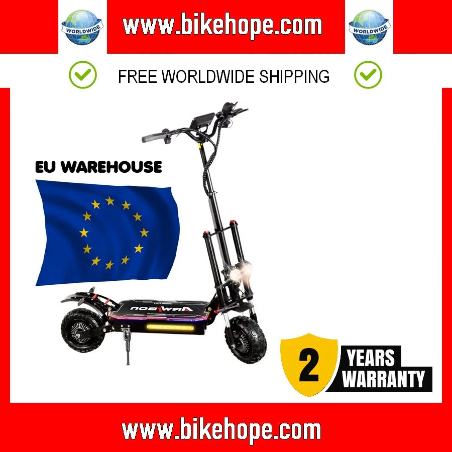 2024 EU NEW 5600W Folding Electric Scooter Adults, 60V Dual Motors 11" Road Tires Escooter No Seat for Adults