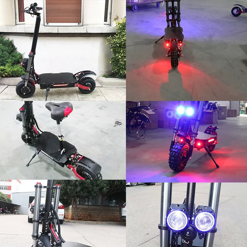 72V 6000W Dual Drive Electric Scooter 60V 52V 48V 55-85km/h Fast E scooter Foldable Adult Skateboard with Seat 2 wheels Moped