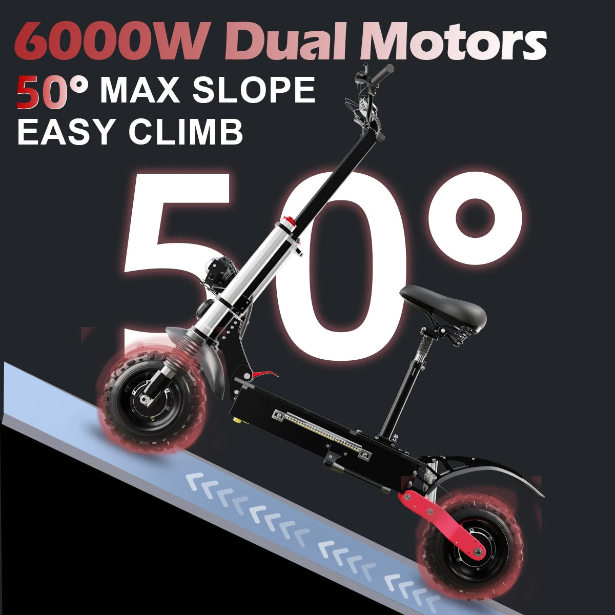 72V 6000W Dual Drive Electric Scooter 60V 52V 48V 55-85km/h Fast E scooter Foldable Adult Skateboard with Seat 2 wheels Moped