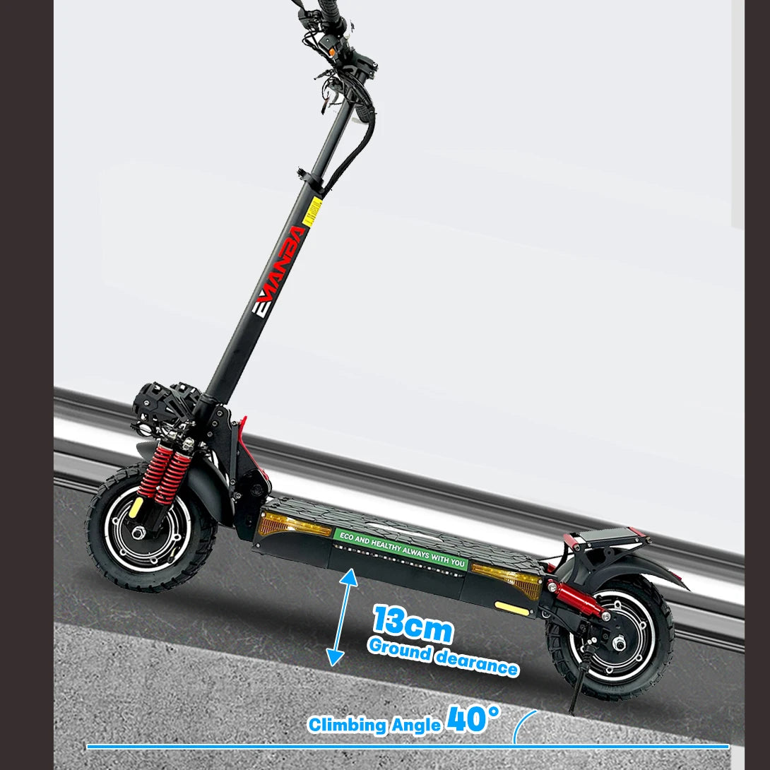 EMANBA X4 2*800W Powerful Dual Motors Electric Kick Scooter 10INCH  OFF Road Tire E Scooter 50-60km