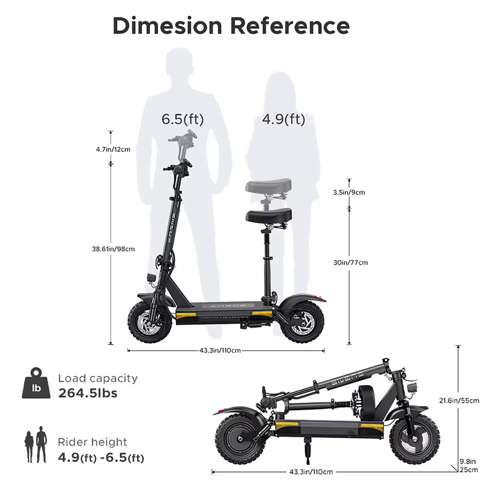 ENGWE S6 800w 48v 15.6ah EU New Electric Scooter Max Speed 45-50km/h Range 60km Removable Seat Hydraulic Brake Foldable escooter