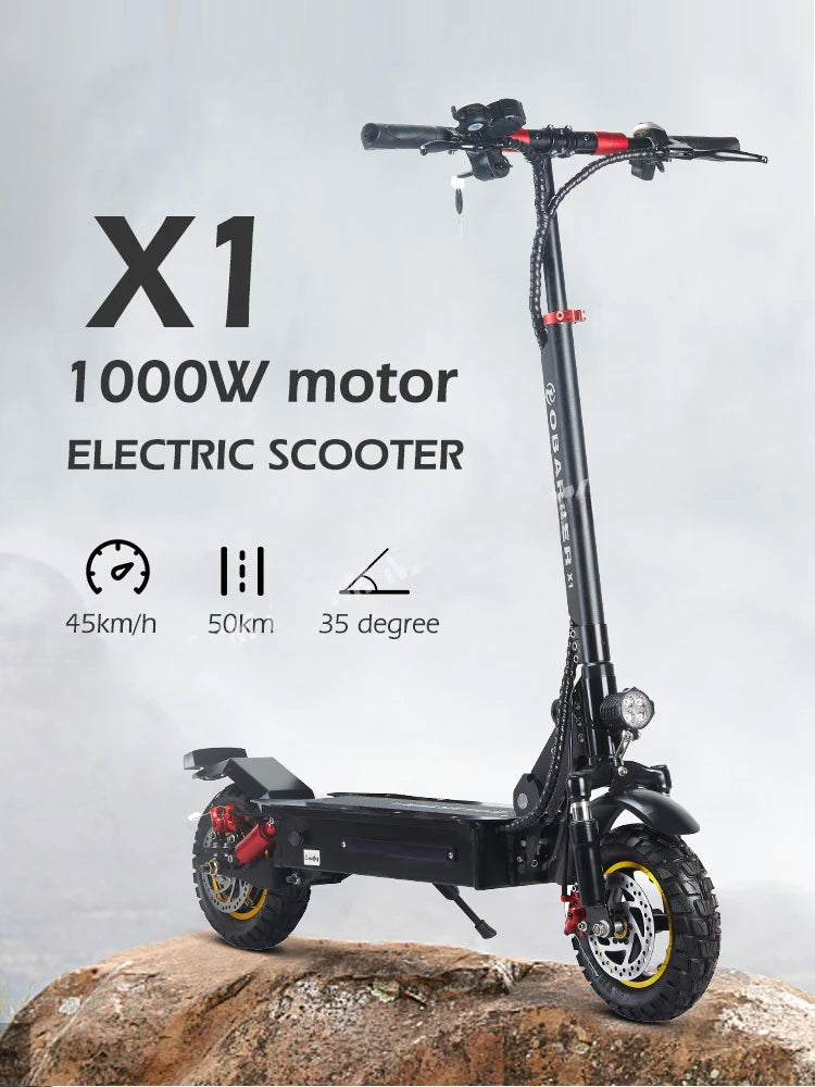 X1 10 Inch 48V 21Ah 1000W Two Wheel Dual Motor Us Warehouse Fat Tire Off Road Folding Electric Scooter For Adult