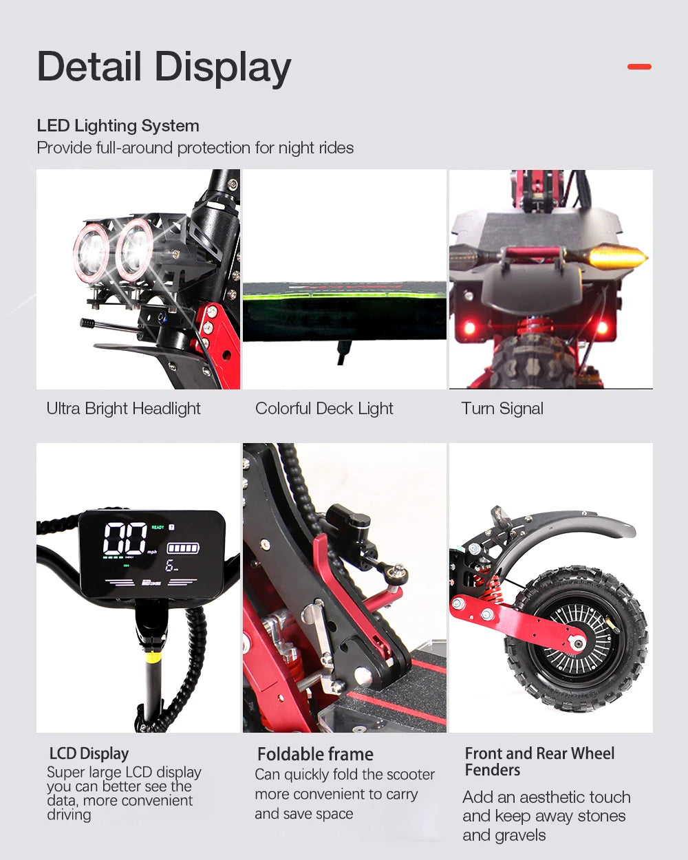 RS7 3800W 52V 38AH Dual Motor Euro electric scooter Maximum Speed 70-80km/h 11" Off-Road / On-Road Tyres LCD Display Escooter