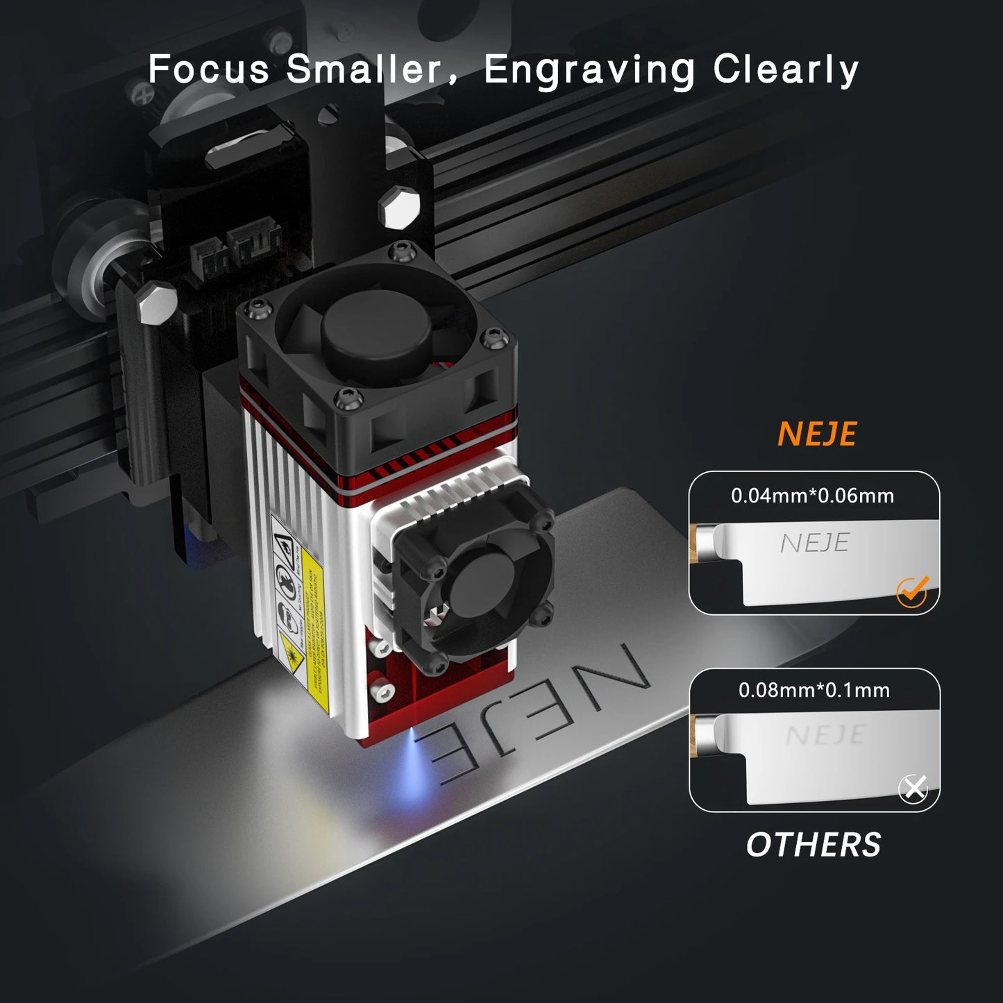 NEJE 80W CNC Laser Module A40640 Laser Engraver Cutter Router Head 450nm Wood Marking Engraving Cutting Smarter Tools Air Assist