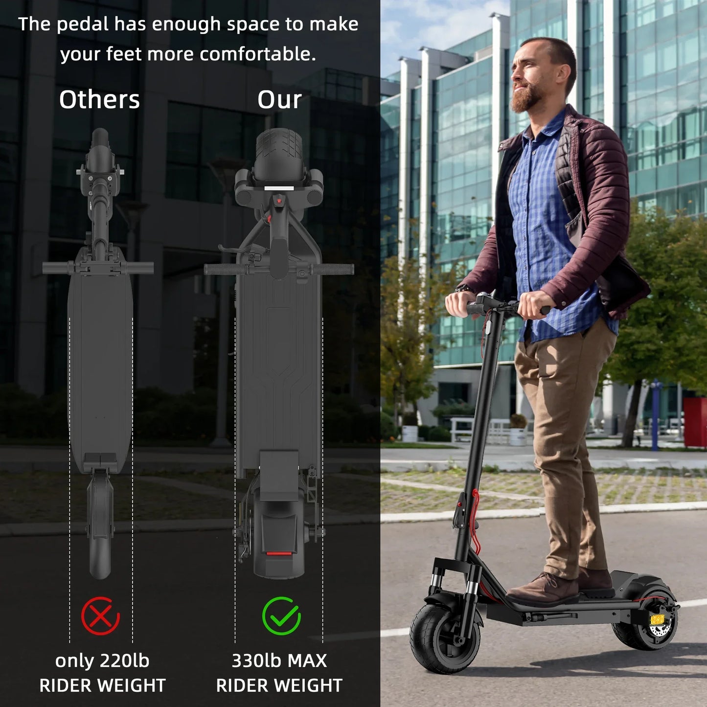 New style 1000W 48V Electric Scooter Connectable Mobile Software Bluetooth App Escooter 9.5 Inch Solid Tyres Max Speed 40km/h