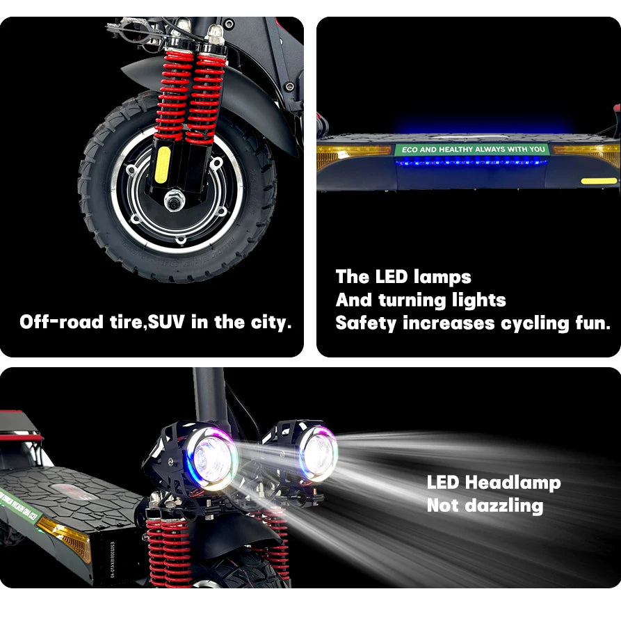 EMANBA X4 2*800W Powerful Dual Motors Electric Kick Scooter 10INCH  OFF Road Tire E Scooter 50-60km