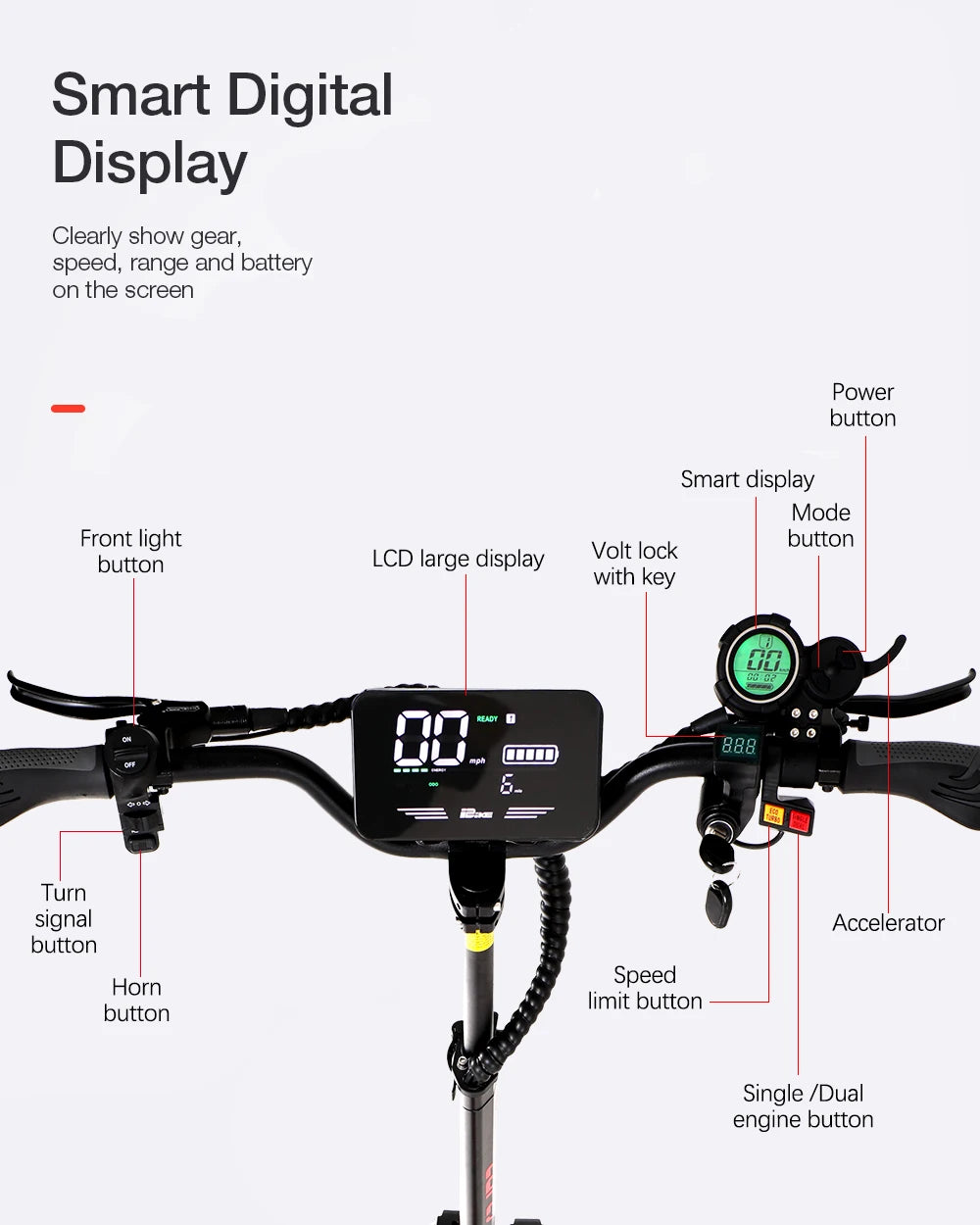 RS7 3800W 52V 38AH Dual Motor Euro electric scooter Maximum Speed 70-80km/h 11" Off-Road / On-Road Tyres LCD Display Escooter